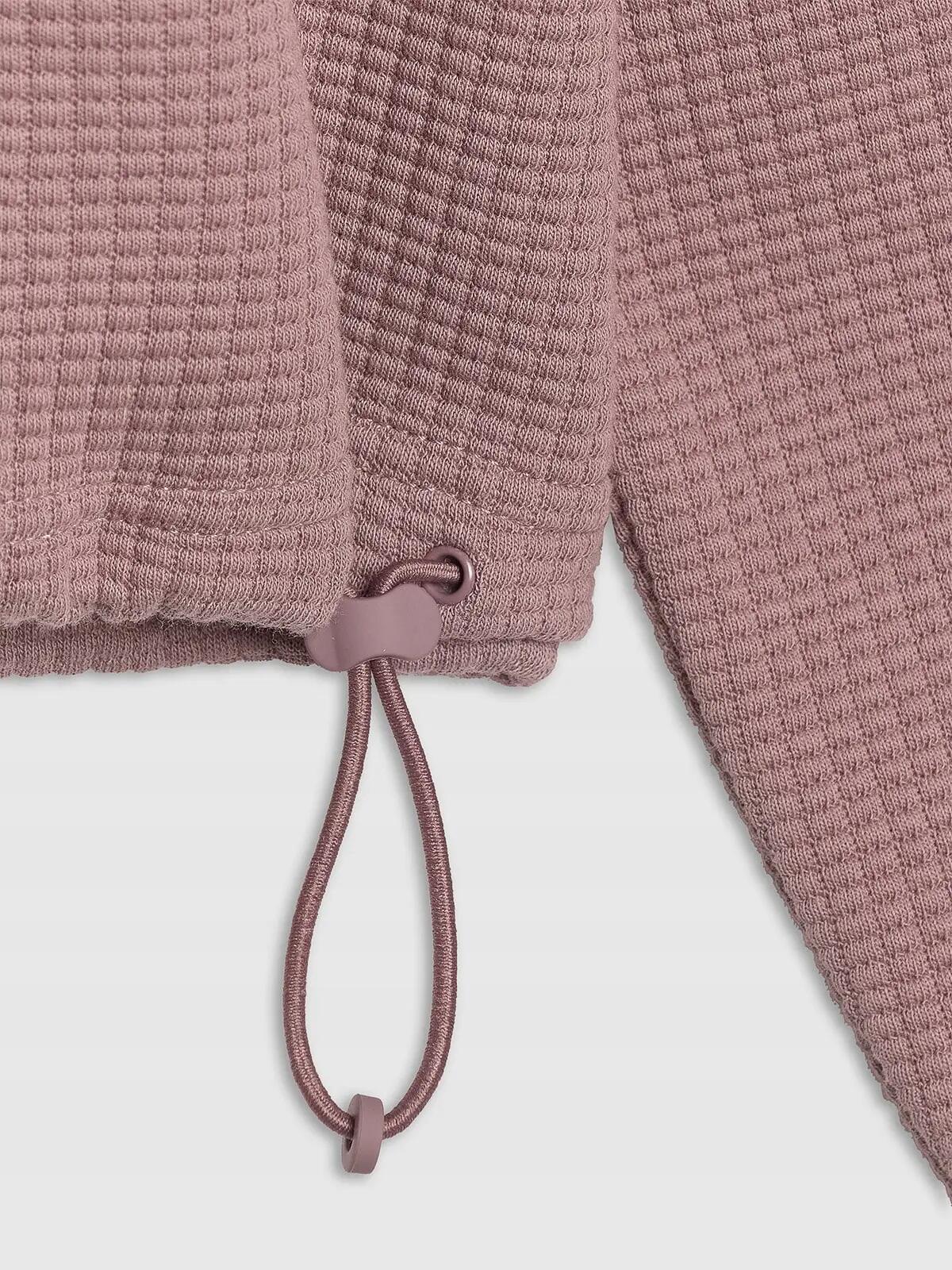 BLUZA DAMSKA DRESOWA 4F Z DZIANINY O SPLOCIE WAFLOWYM TSWSF1847  KOLOR BRĄZOWY 10/12