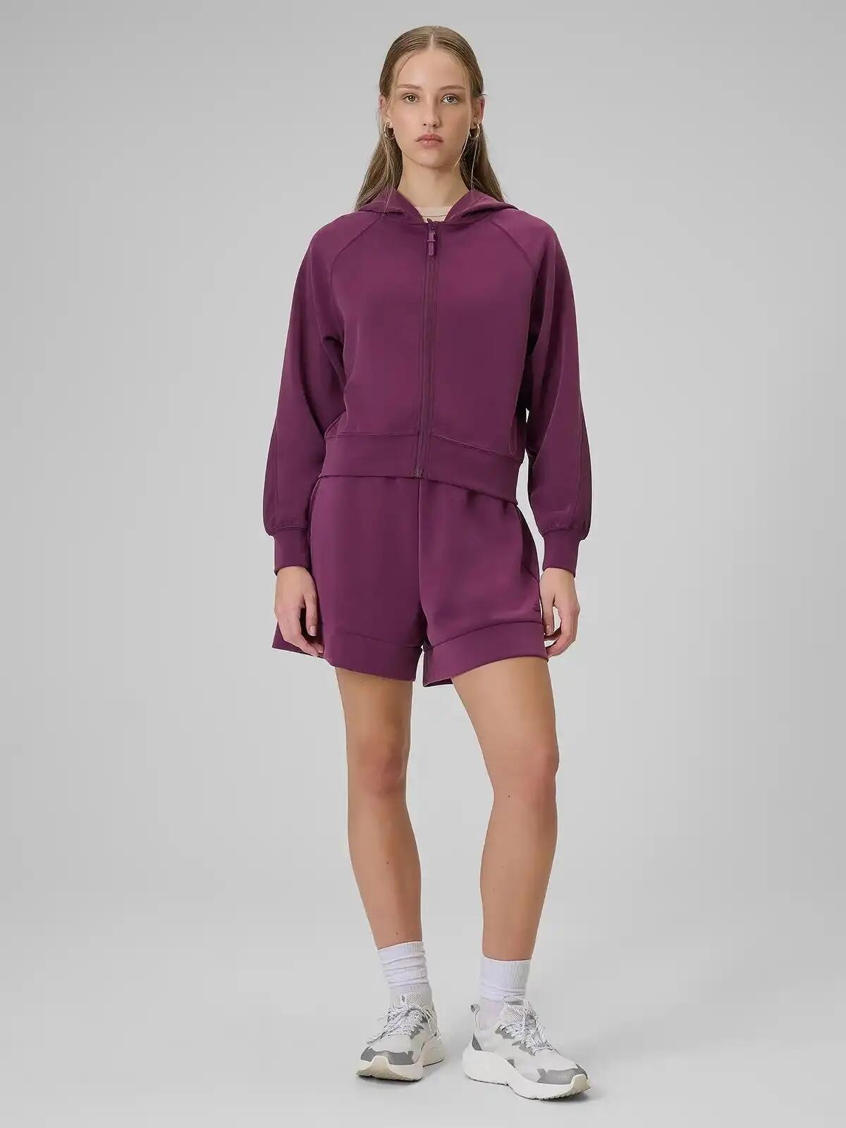 BLUZA DAMSKA DRESOWA 4F ROZPINANA Z KAPTUREM Z MODALEM KOLOR CZERWONY 10/12