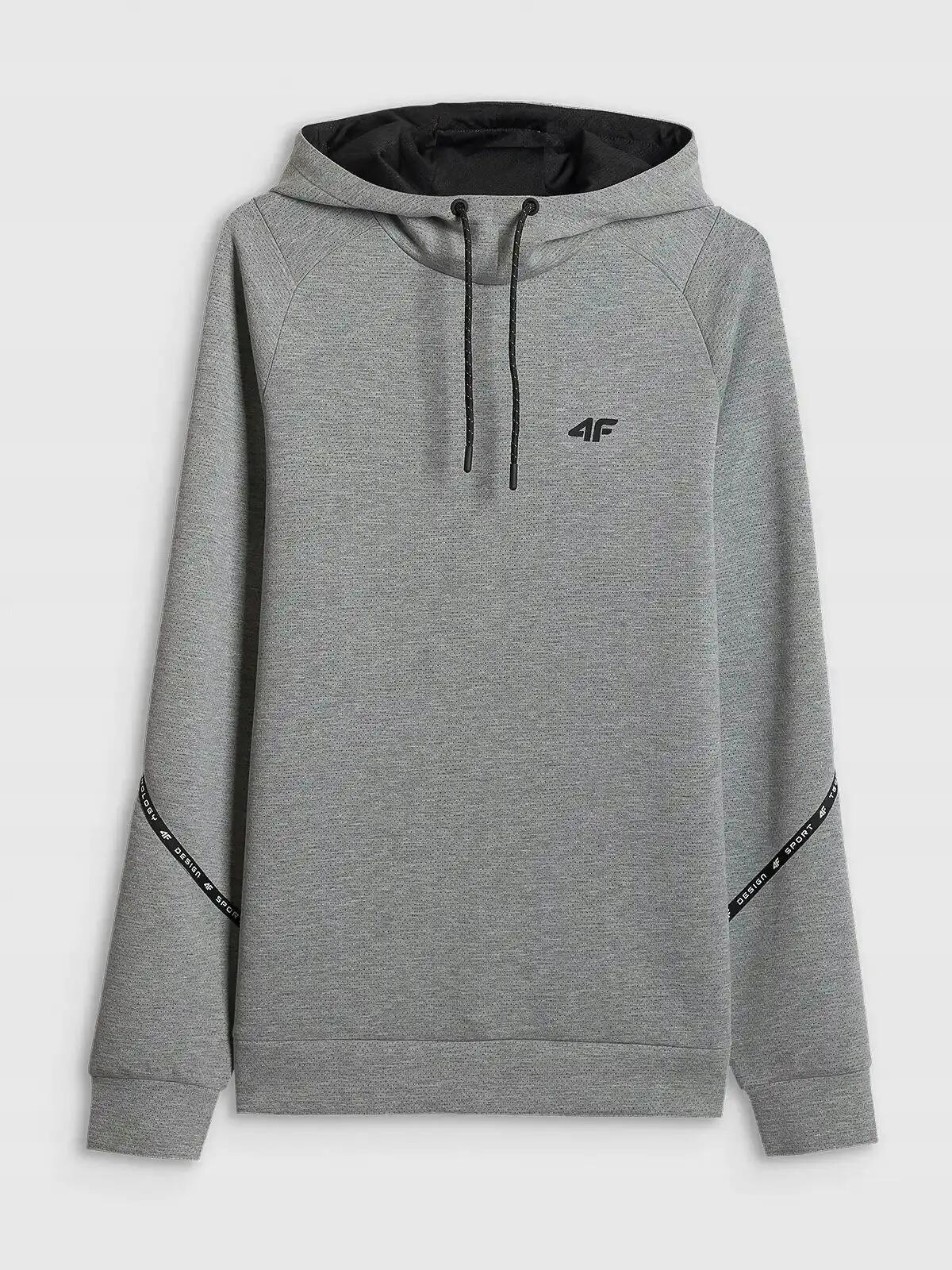 BLUZA MĘSKA 4F DRESOWA NIEROZPINANA Z KAPTUREM 3XL M2238 KOLOR SZARY 8/10