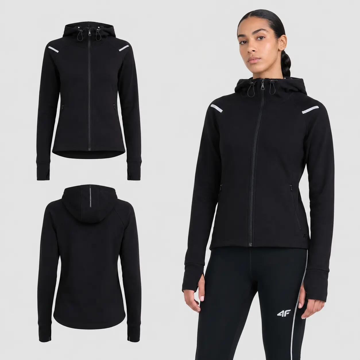 BLUZA DAMSKA DRESOWA 4F SPORTOWA TRENINGOWA TREKKINGOWA KOLOR CZARNY