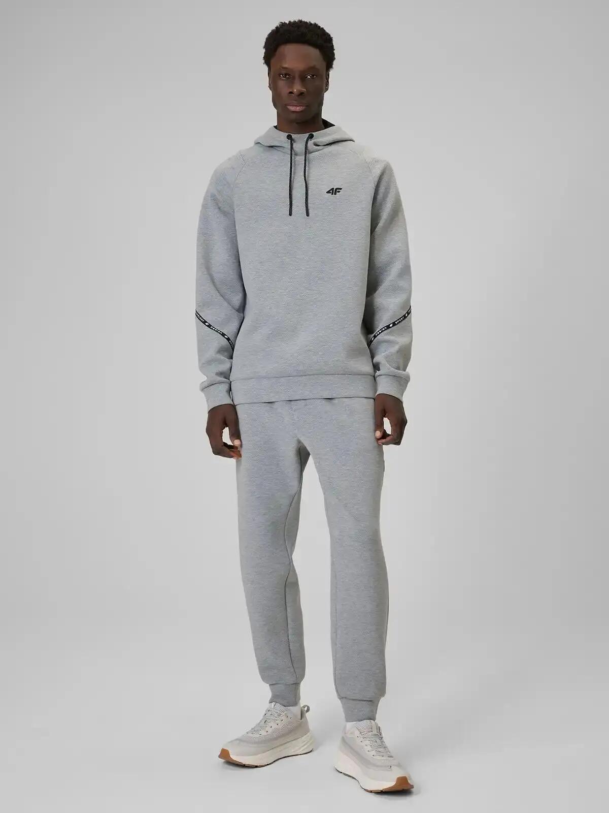 BLUZA MĘSKA 4F DRESOWA NIEROZPINANA Z KAPTUREM 3XL M2238 KOLOR SZARY 6/10