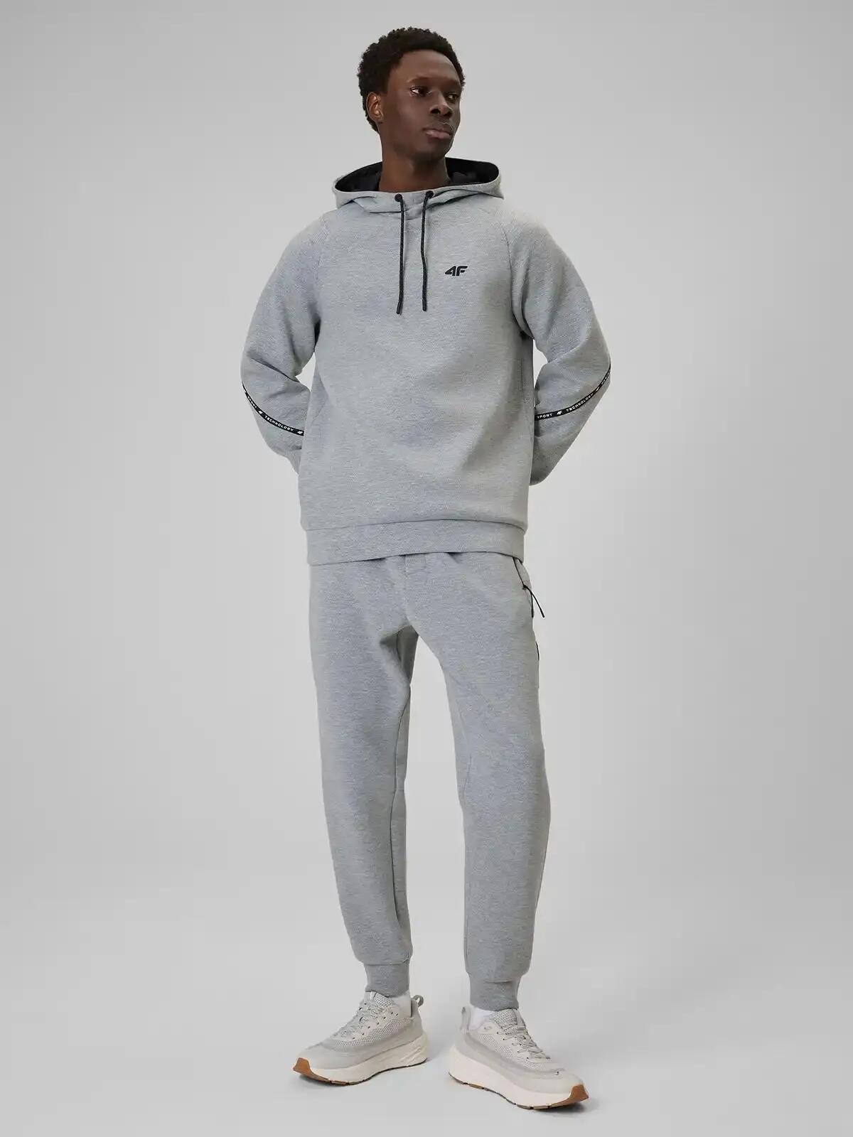 BLUZA MĘSKA 4F DRESOWA NIEROZPINANA Z KAPTUREM 3XL M2238 KOLOR SZARY 3/10