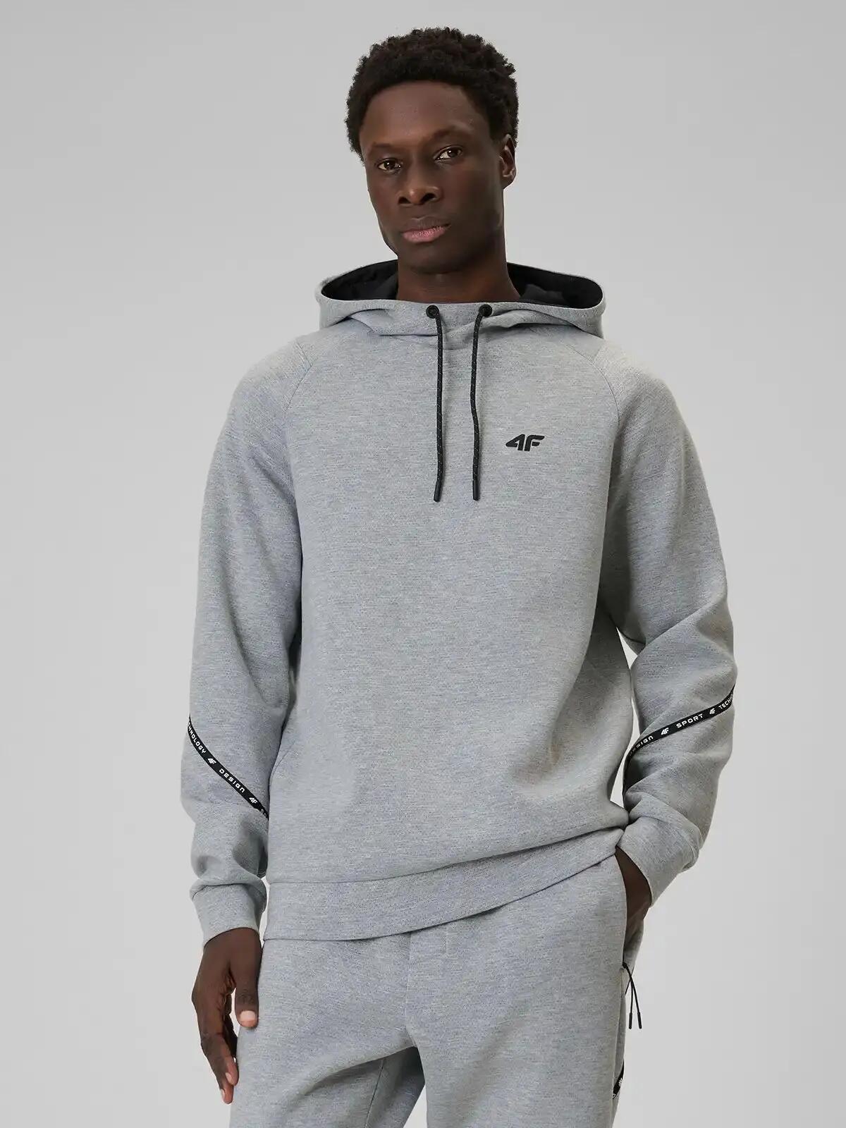 BLUZA MĘSKA 4F DRESOWA NIEROZPINANA Z KAPTUREM 3XL M2238 KOLOR SZARY 2/10