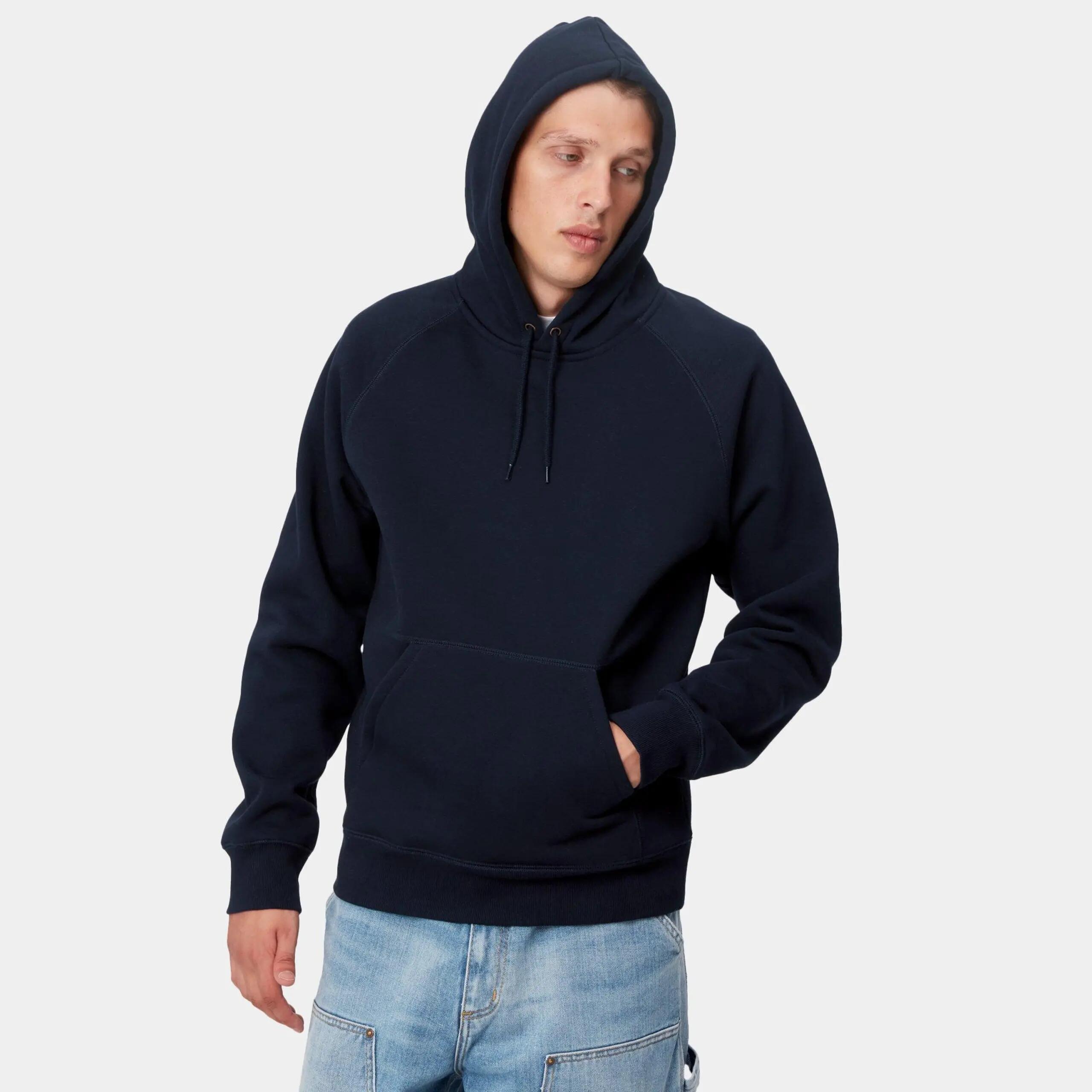 BLUZA MĘSKA CARHARTT WIP HOODED CHASE SWEAT I026384-00HXX KOLOR NIEBIESKI
