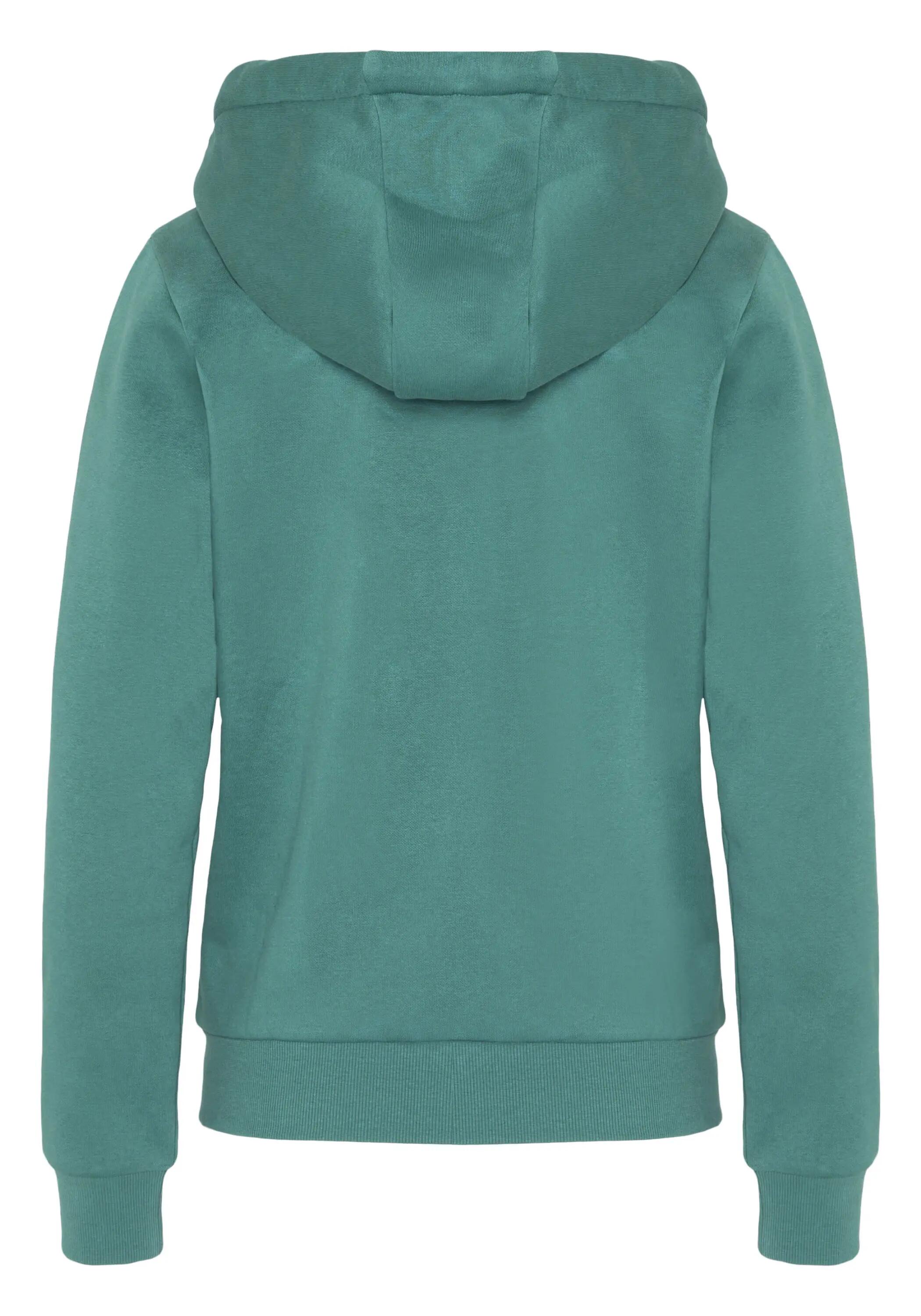 Sweatjacke mit kontrastfarbenem Kapuzen-Innenfutter 2/7
