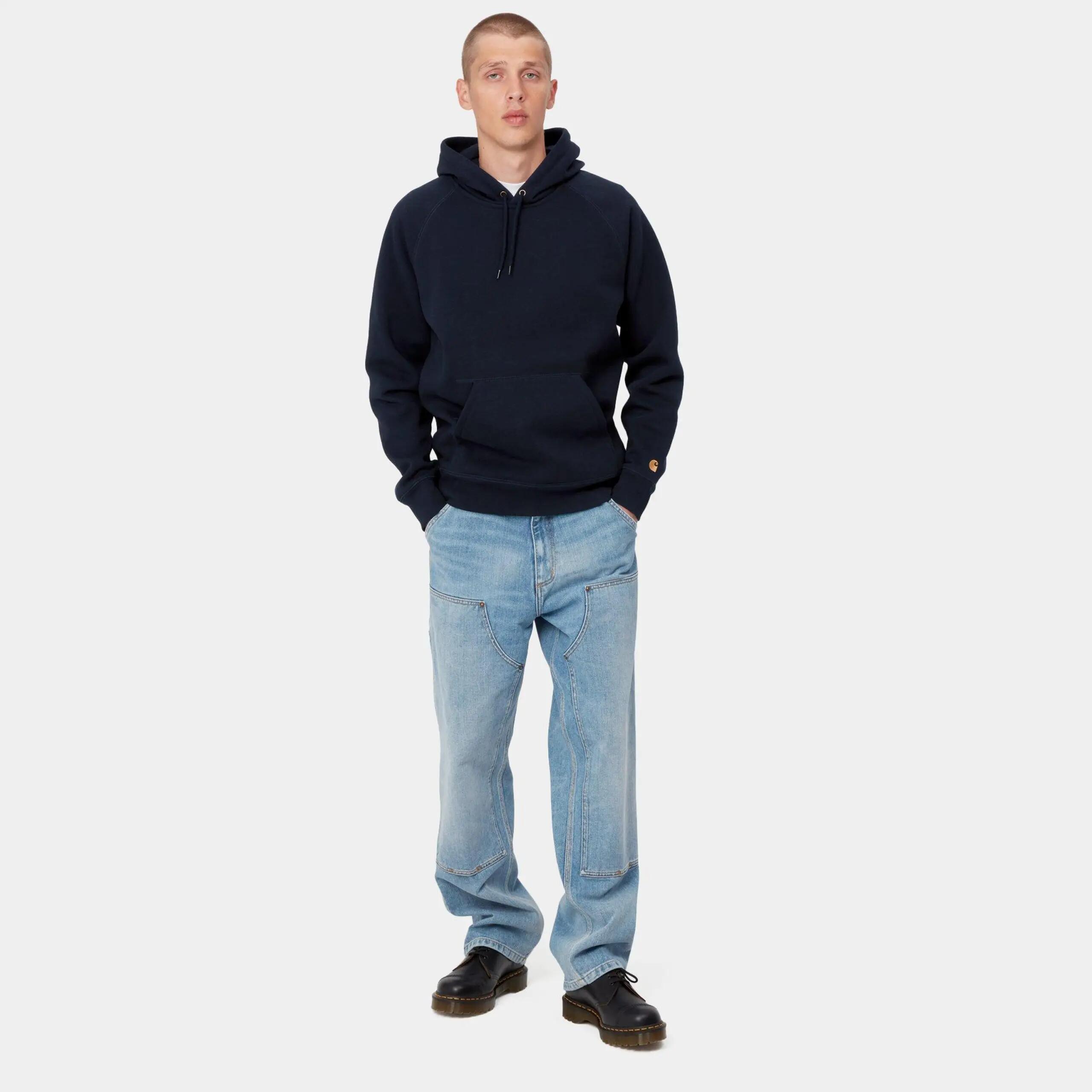 BLUZA MĘSKA CARHARTT WIP HOODED CHASE SWEAT I026384-00HXX  KOLOR NIEBIESKI 3/6