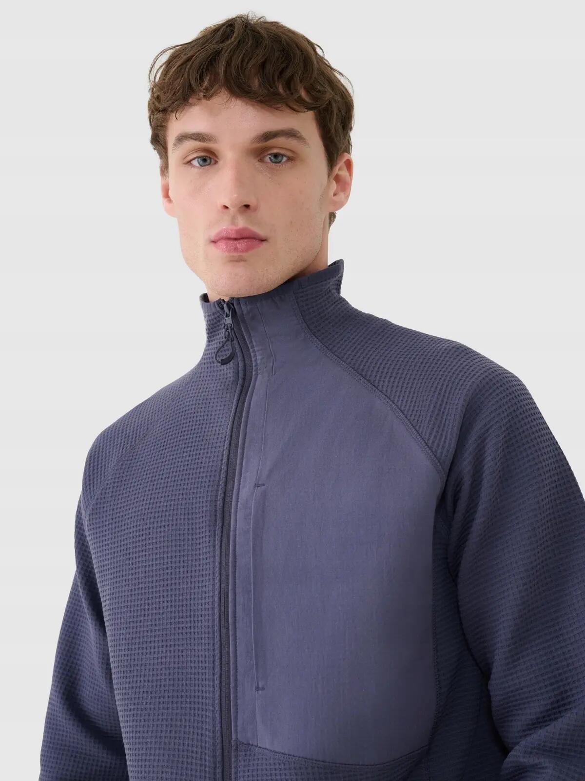 BLUZA MĘSKA 4F ROZPINANA BEZ KAPTURA TSWSM1751  KOLOR SZARY 2/10