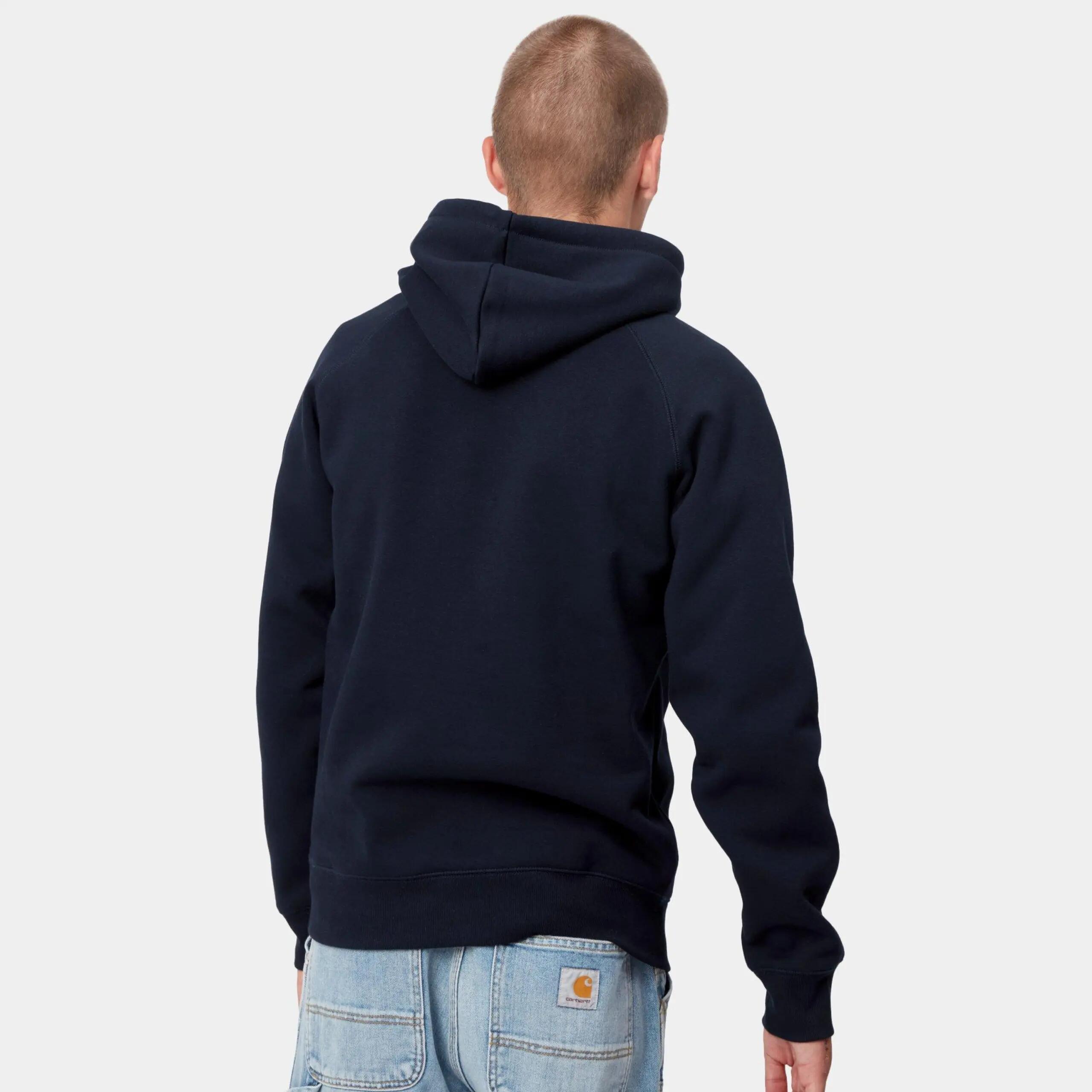 BLUZA MĘSKA CARHARTT WIP HOODED CHASE SWEAT I026384-00HXX  KOLOR NIEBIESKI 2/6