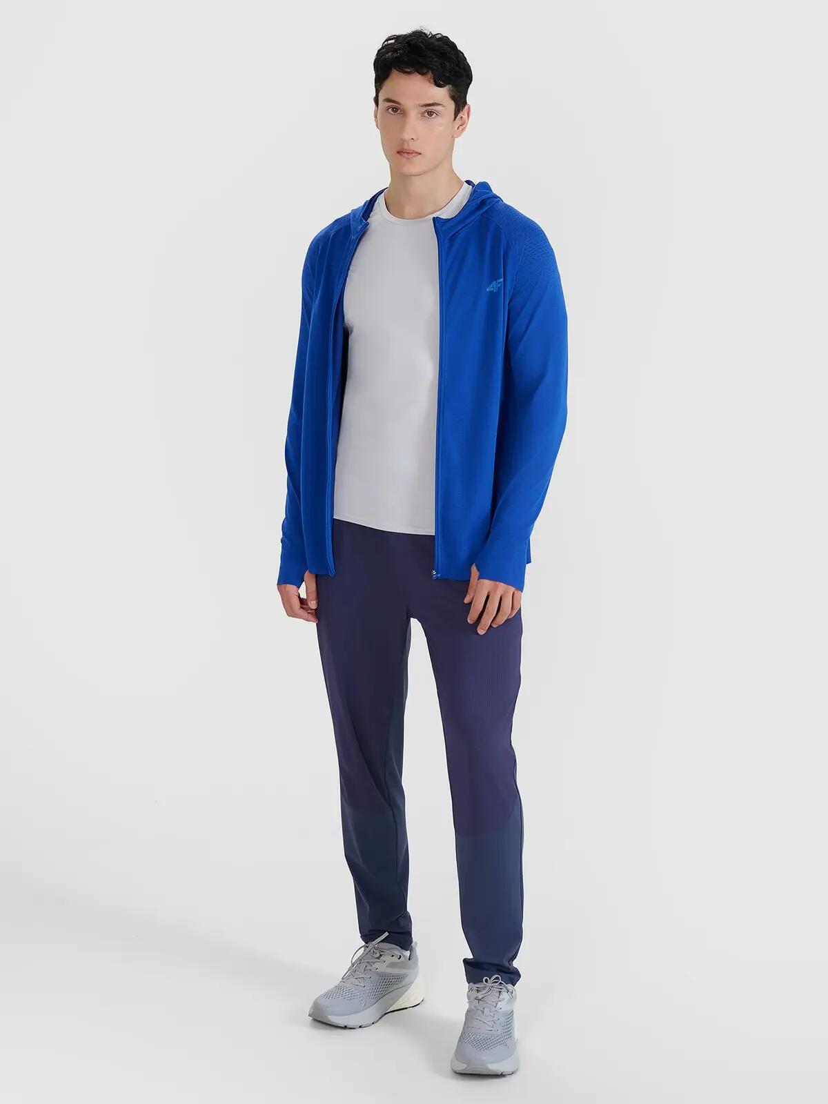 BLUZA MĘSKA 4F TRENINGOWA SZYBKOSCHNĄCA DO BIEGANIA L/XL M544 KOLOR NIEBIESKI 3/9
