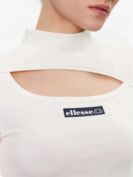 KOSZULKA DAMSKA Z DŁUGIM RĘKAWEM BLUZKA CROP ELLESSE  KOLOR BEŻOWY 4/6