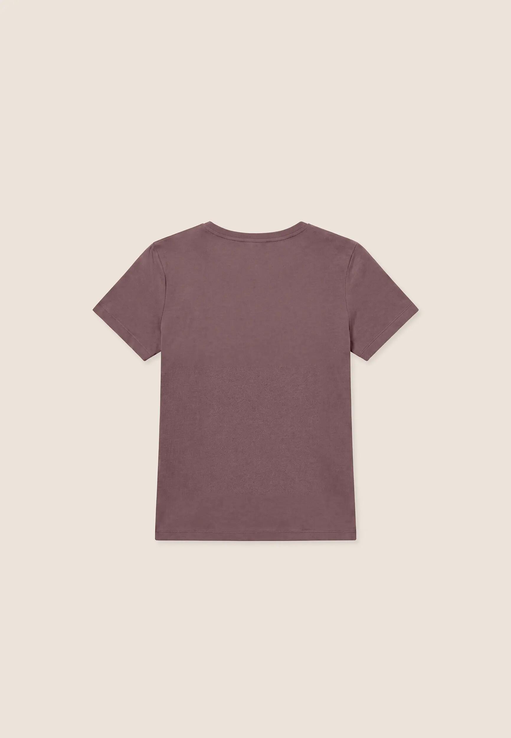 T-shirt femmes en coton à col rond avec graphisme à micro-rayures 2/3