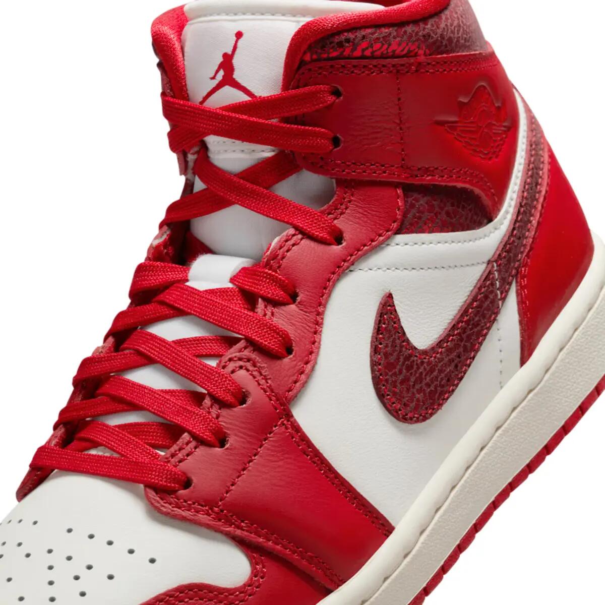Jordan 1 Mid SE Red Cracked Leather (Women's) 6/6