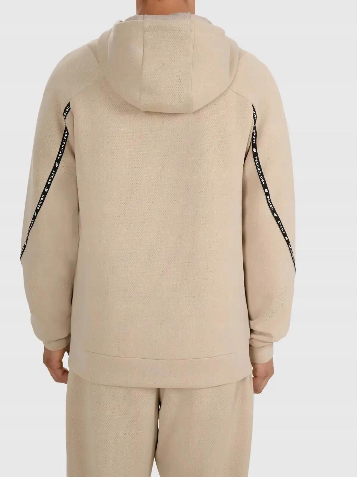 BLUZA MĘSKA 4F DRESOWA NIEROZPINANA Z KAPTUREM L M2238 KOLOR BEŻOWY 4/6