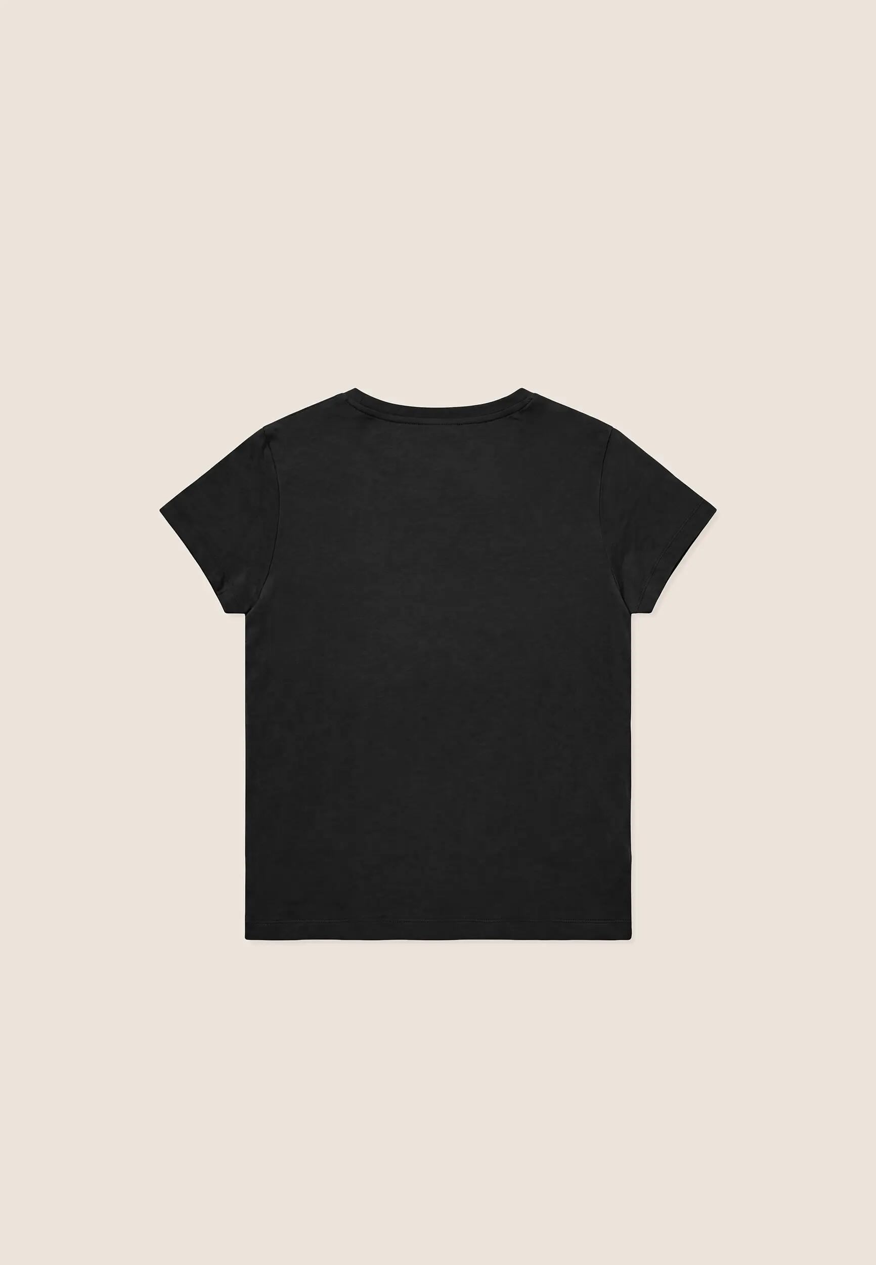 Camiseta para mujer de corte regular en tejido de punto con aberturas en el bajo 2/3