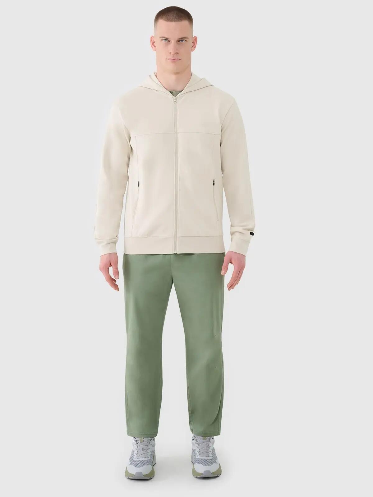 BLUZA MĘSKA 4F DRESOWA ROZPINANA Z KAPTUREM L M1537 KOLOR BEŻOWY 6/9