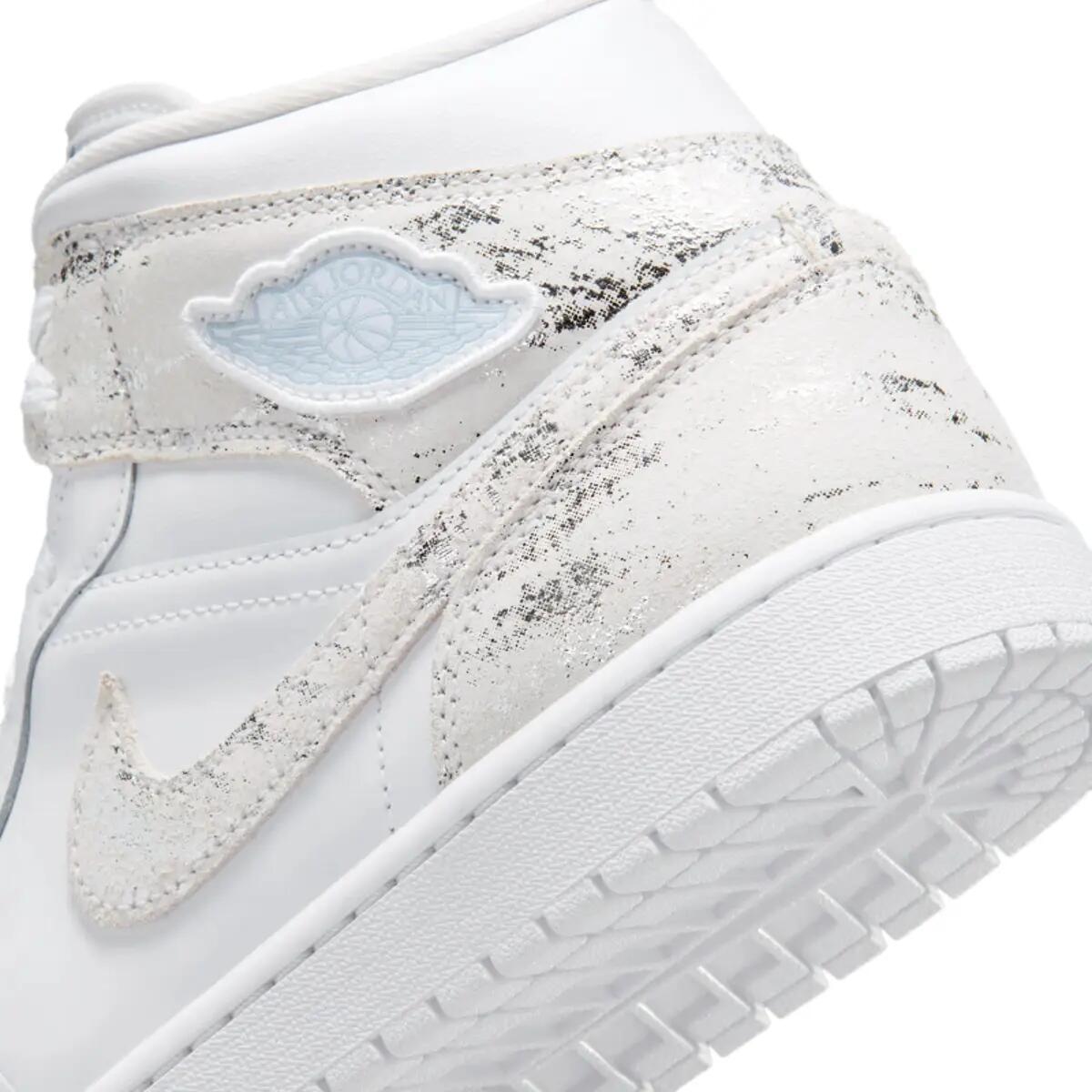 Jordan 1 Mid SE Distressed White Field Silver 6/6