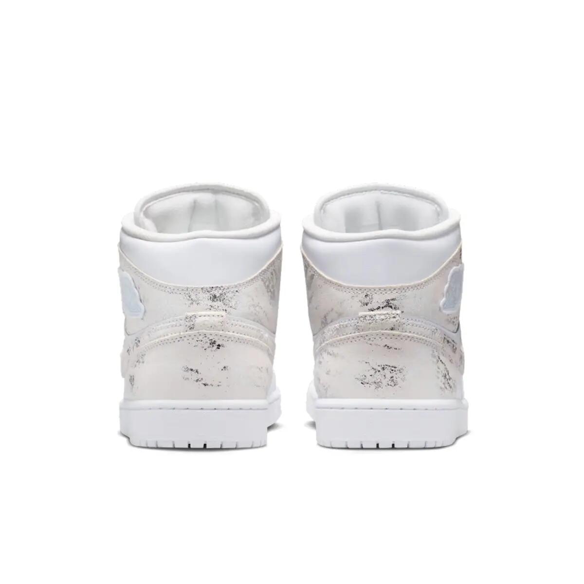 Jordan 1 Mid SE Distressed White Field Silver 5/6