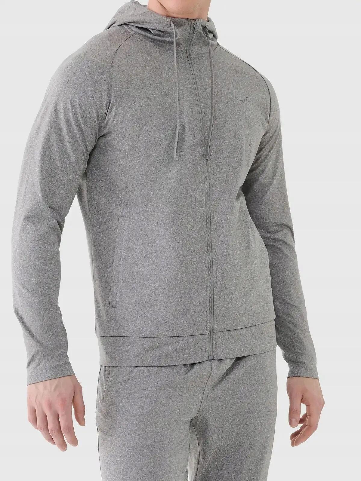 BLUZA MĘSKA SPORTOWA 4F TRENINGOWA SZYBKOSCHNĄCA M631  KOLOR SZARY 2/9