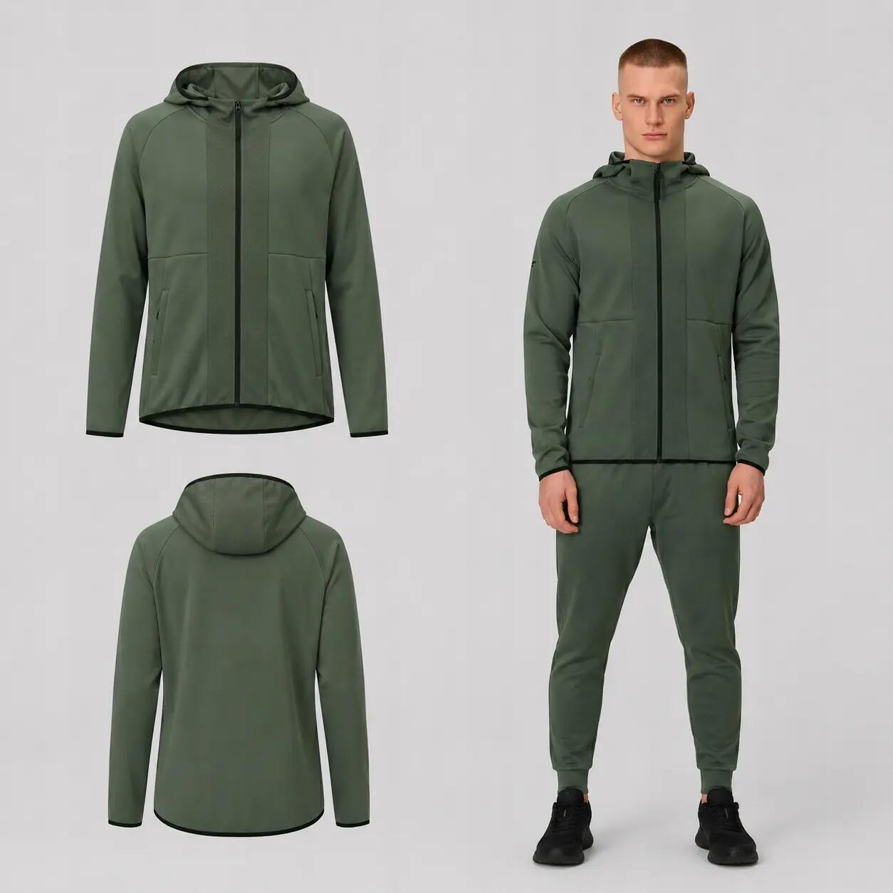 BLUZA MĘSKA TRENINGOWA 4F SPORTOWA ROZPIANA SZYBKOSCHNĄCA KOLOR BRĄZOWY