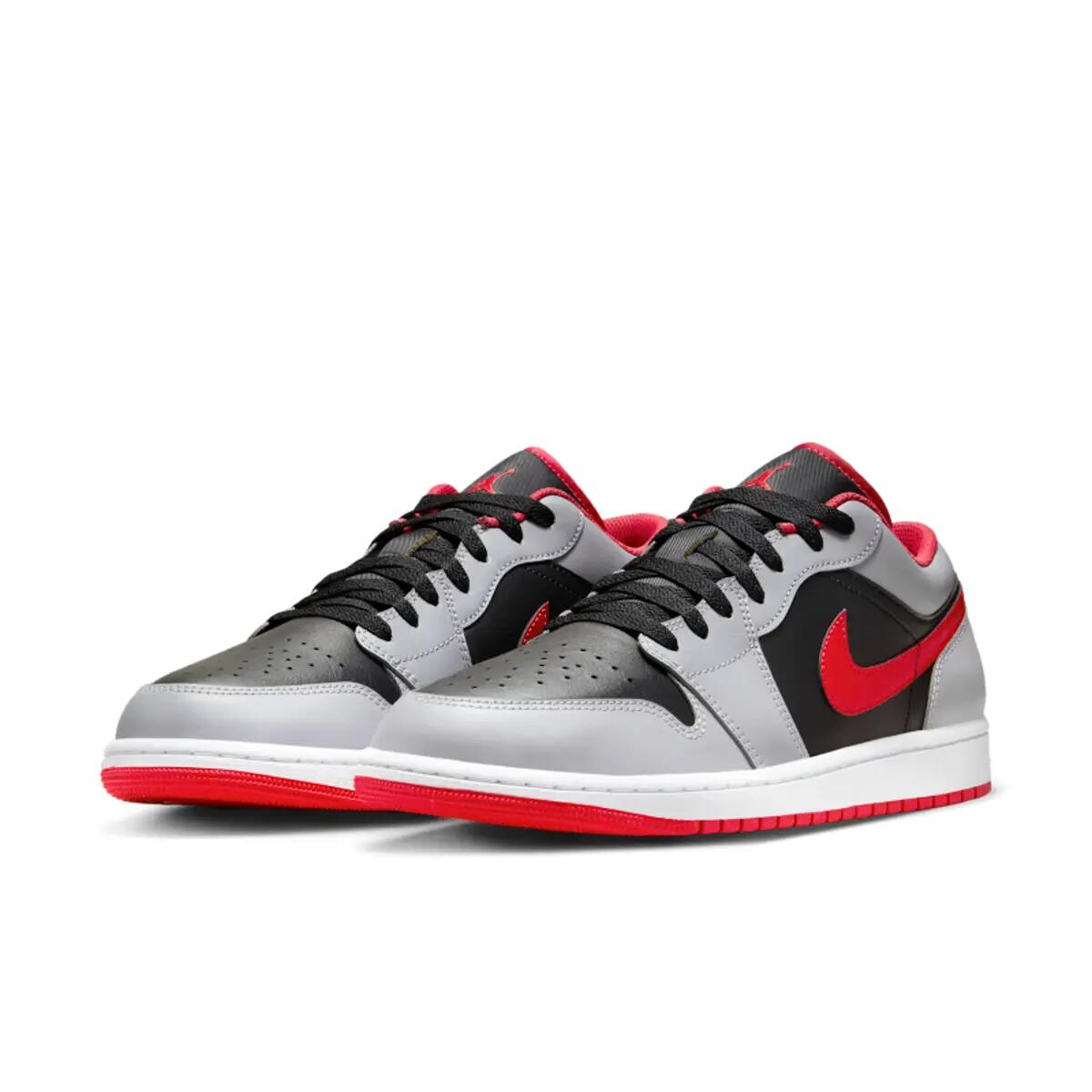 Air Jordan 1 Low Black Light Smoke Grey Gym Red 5/6