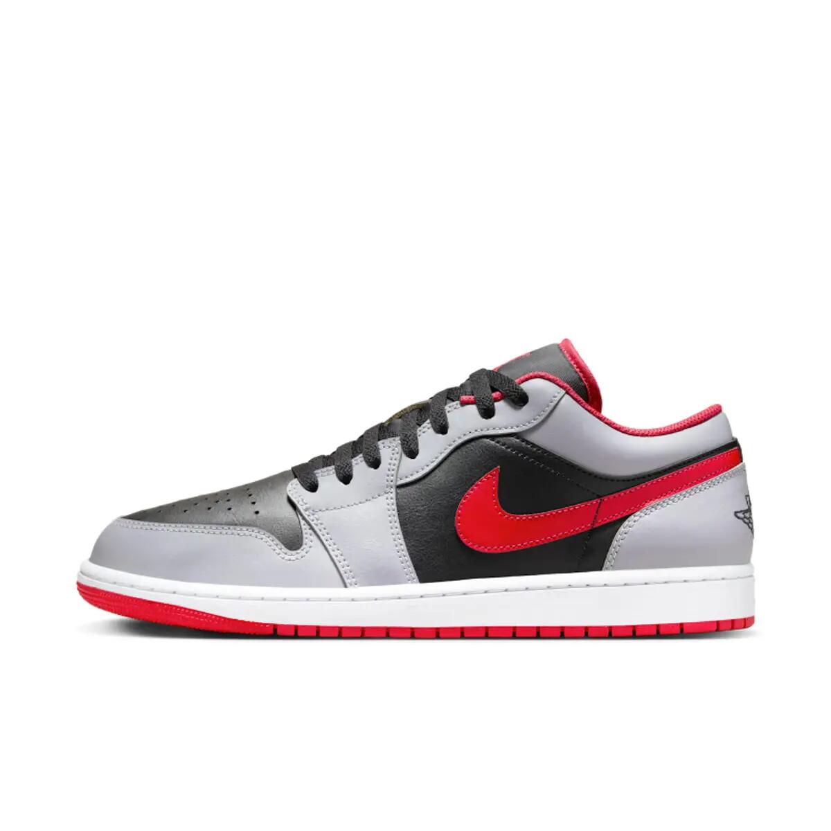 Air Jordan 1 Low Black Light Smoke Grey Gym Red 3/6