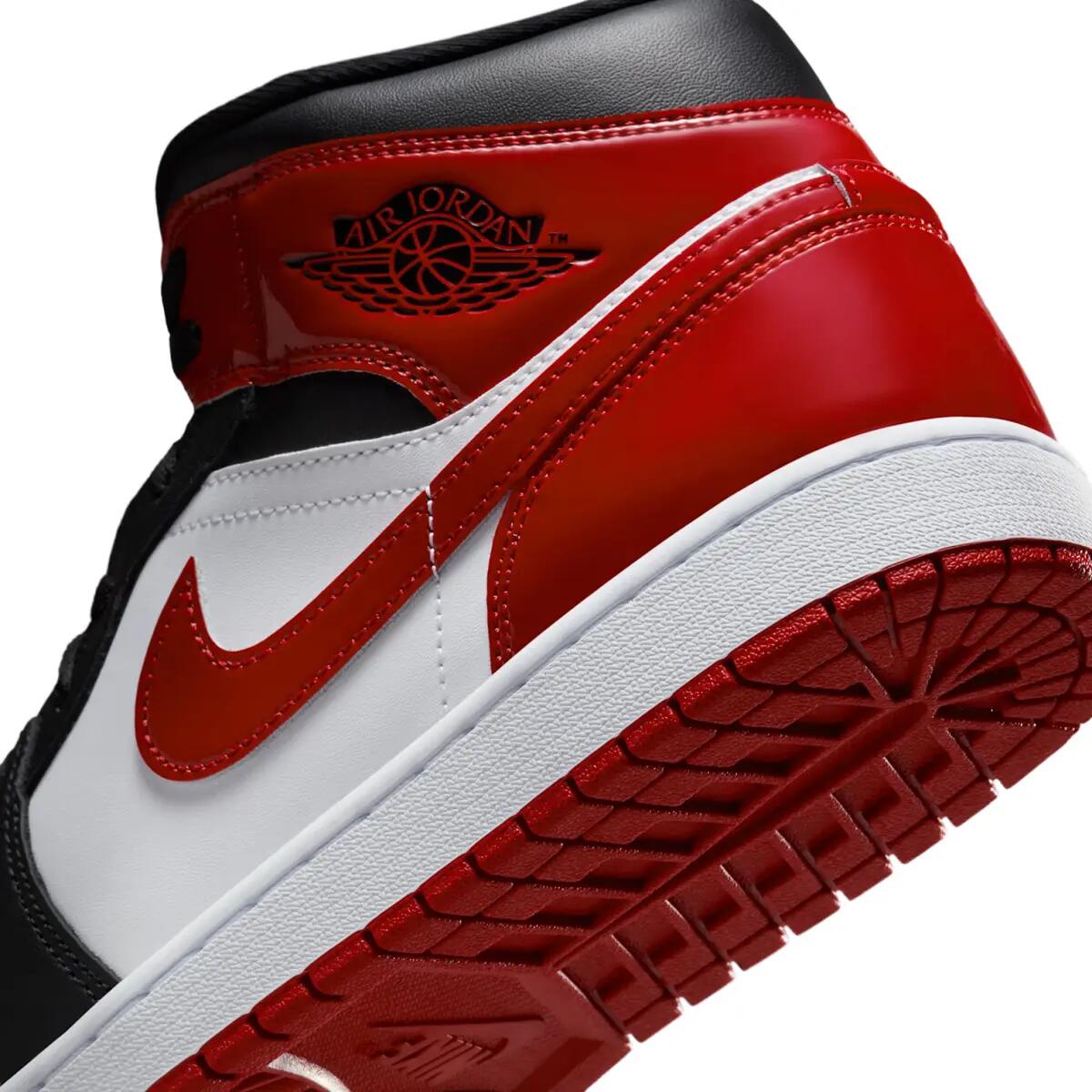 Jordan 1 Mid SE Patent Bred Toe 6/6