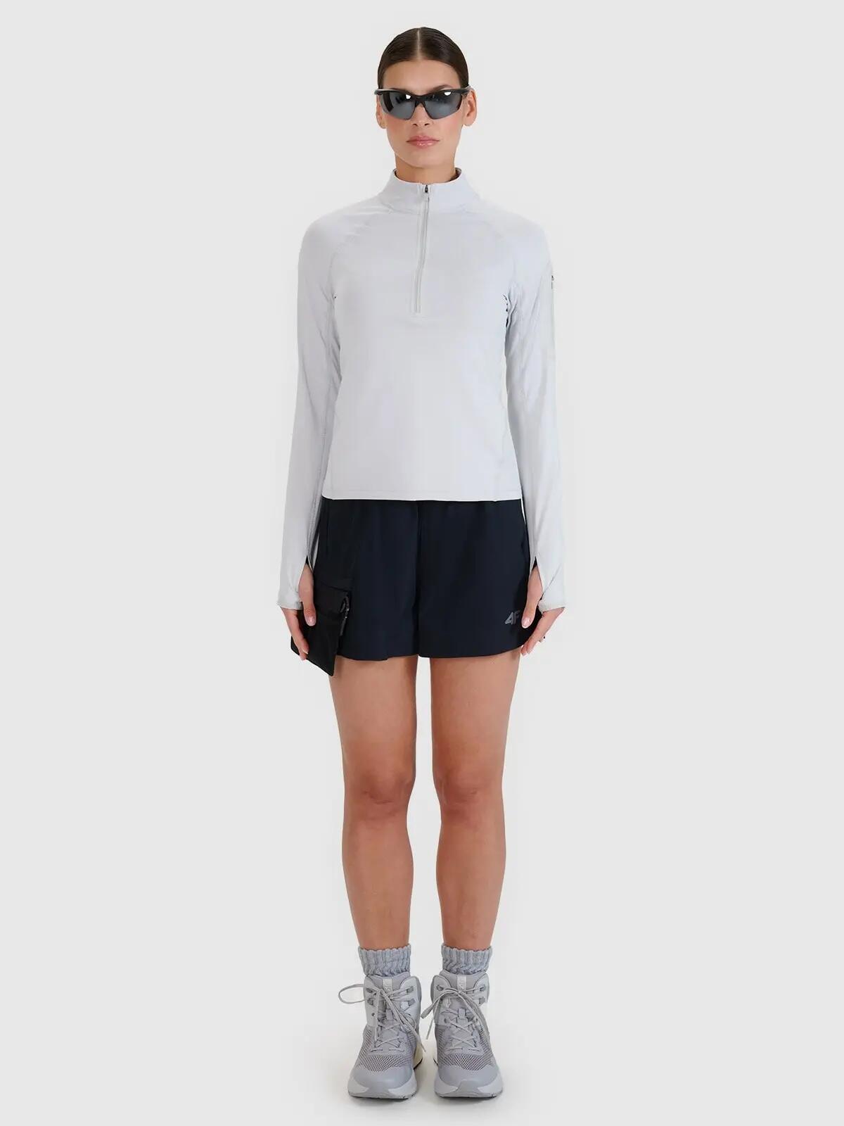 BLUZA DAMSKA 4F TREKKINGOWA SZYBKOSCHNĄCA TFSWF476 KOLOR SZARY 7/10