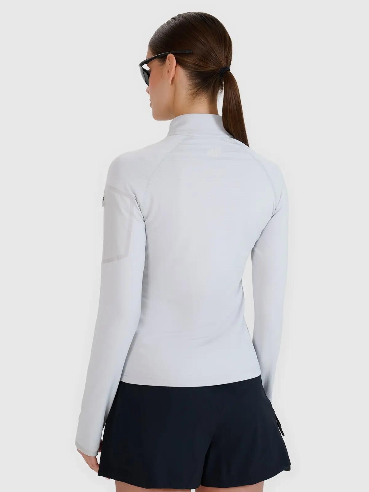 BLUZA DAMSKA 4F TREKKINGOWA SZYBKOSCHNĄCA TFSWF476 KOLOR SZARY 5/10