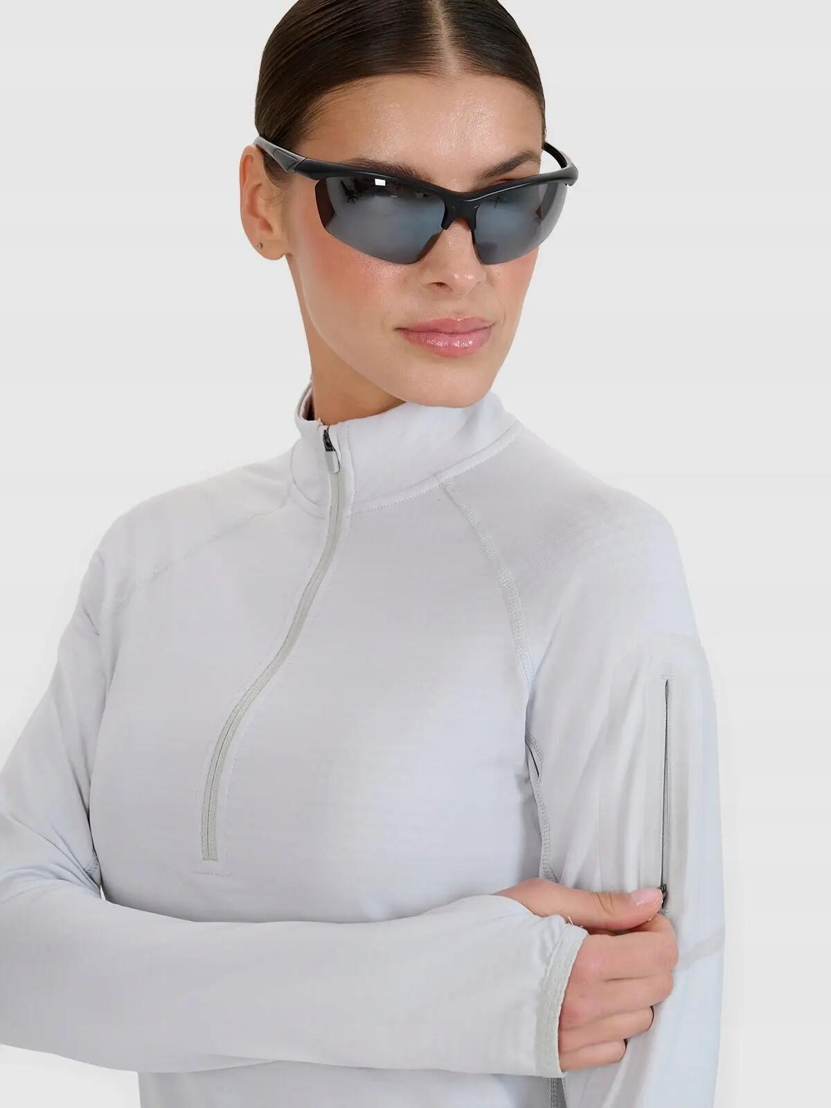 BLUZA DAMSKA 4F TREKKINGOWA SZYBKOSCHNĄCA TFSWF476 KOLOR SZARY 4/10