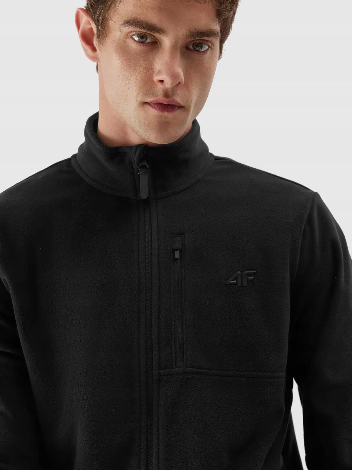 POLAR MĘSKI 4F BLUZA POLAROWA ROZPINANA TFLEM122 XXL  KOLOR CZARNY 5/10