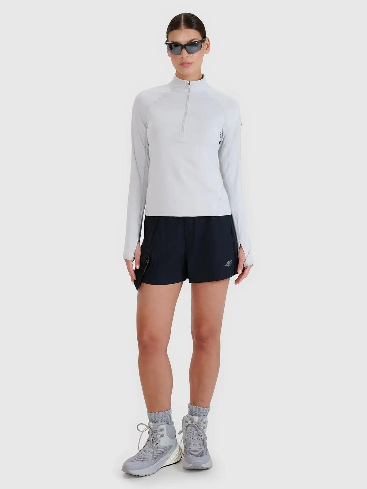 BLUZA DAMSKA 4F TREKKINGOWA SZYBKOSCHNĄCA TFSWF476 KOLOR SZARY 3/10