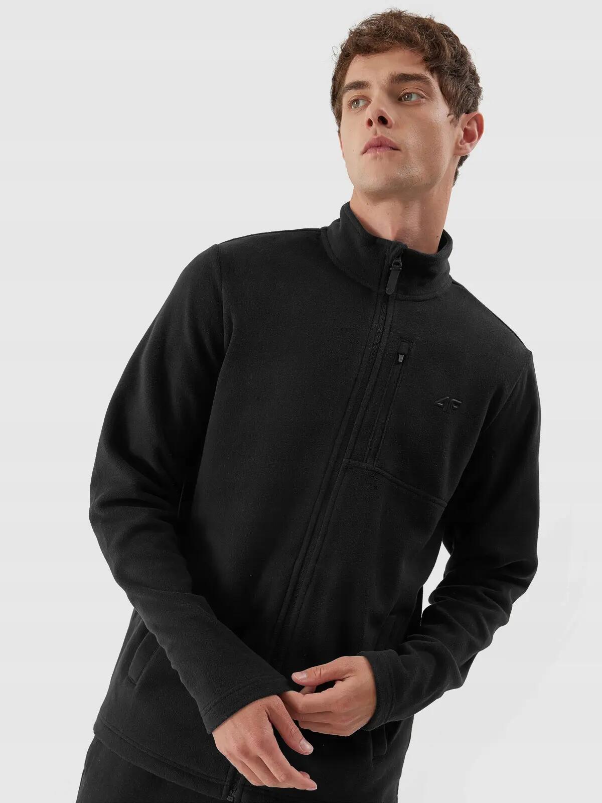 POLAR MĘSKI 4F BLUZA POLAROWA ROZPINANA TFLEM122 XXL  KOLOR CZARNY 2/10