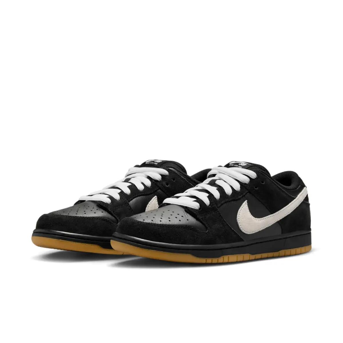 Nike Dunk Low Pro SB Schuhe in Schwarz Weiß Hellbraun 4/6