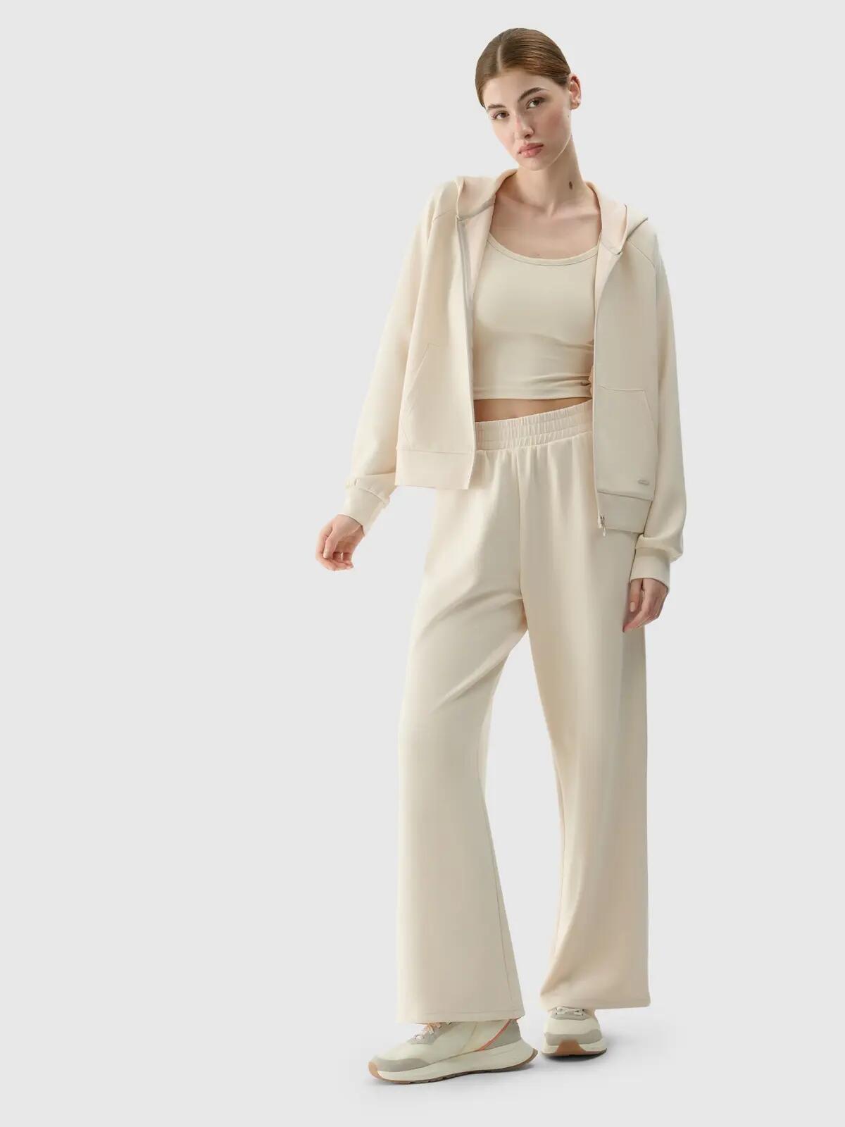 BLUZA DRESOWA DAMSKA 4F ROZPINANA Z KAPTUREM XS TSWSF1577 KOLOR BEŻOWY 4/8