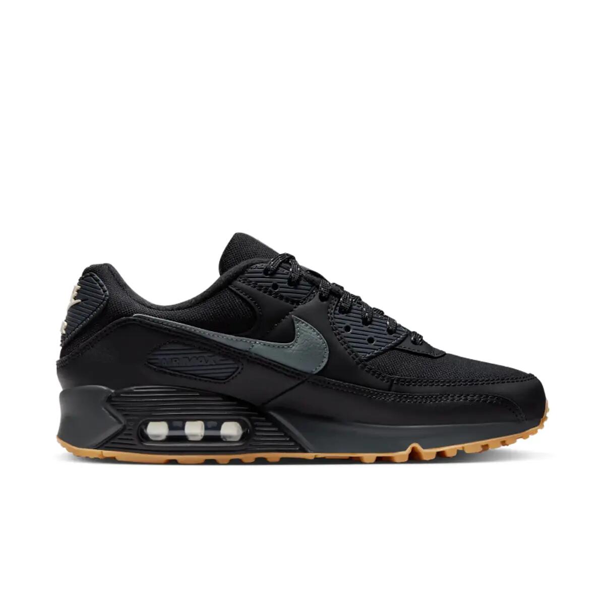 Nike Air Max 90 Black Smoke Grey Gum Reflective 3/6