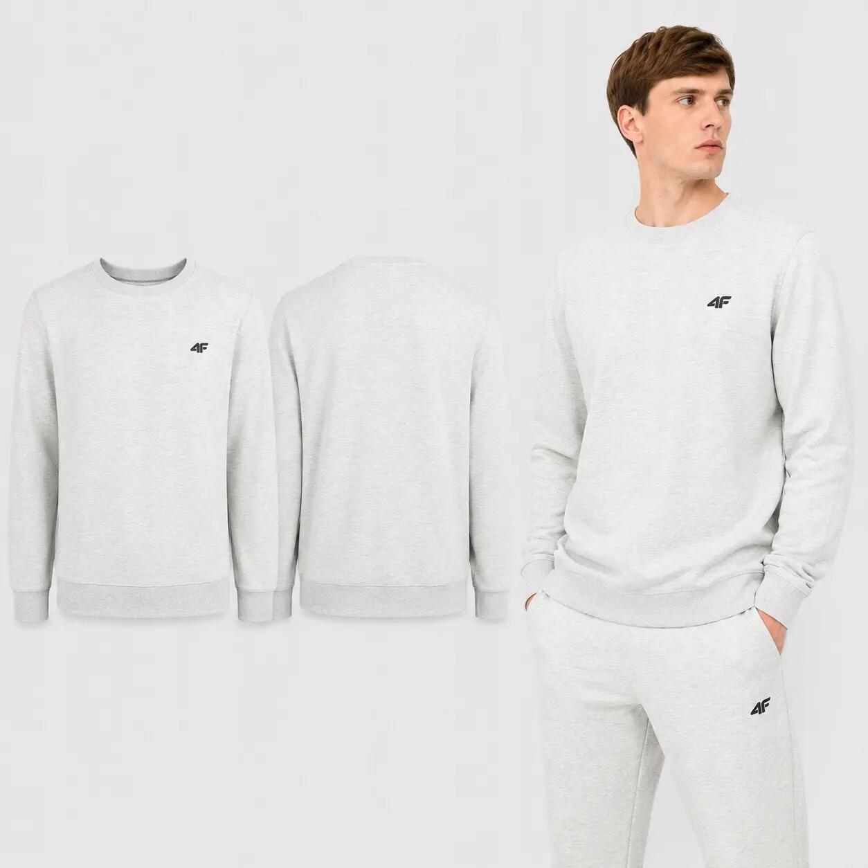 BLUZA MĘSKA DRESOWA 4F BEZ KAPTURA NIEROZPINANA 4XL M2549 KOLOR SZARY