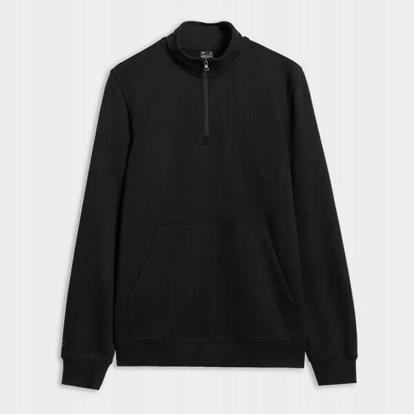 BLUZA MĘSKA 4F Z ZAMKIEM O DŁUGOŚCI 46054 BAWEŁNIANA TSWSM1902  KOLOR CZARNY 9/10