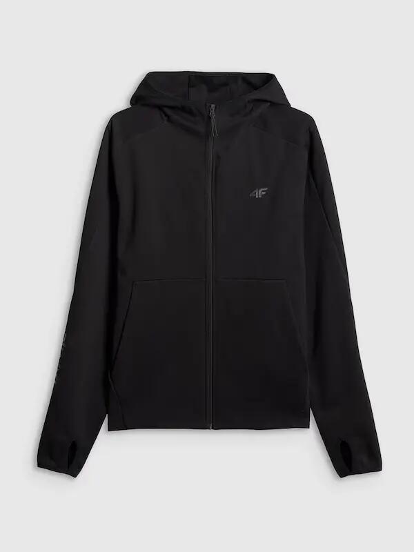 BLUZA MĘSKA 4F DRESOWA ROZPINANA Z KAPTUREM SPORTOWA  KOLOR CZARNY 7/10
