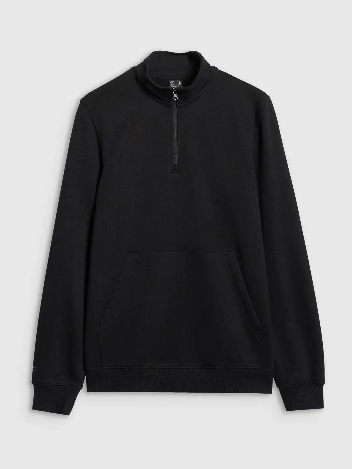 BLUZA MĘSKA 4F Z ZAMKIEM O DŁUGOŚCI 46054 BAWEŁNIANA TSWSM1902  KOLOR CZARNY 7/10