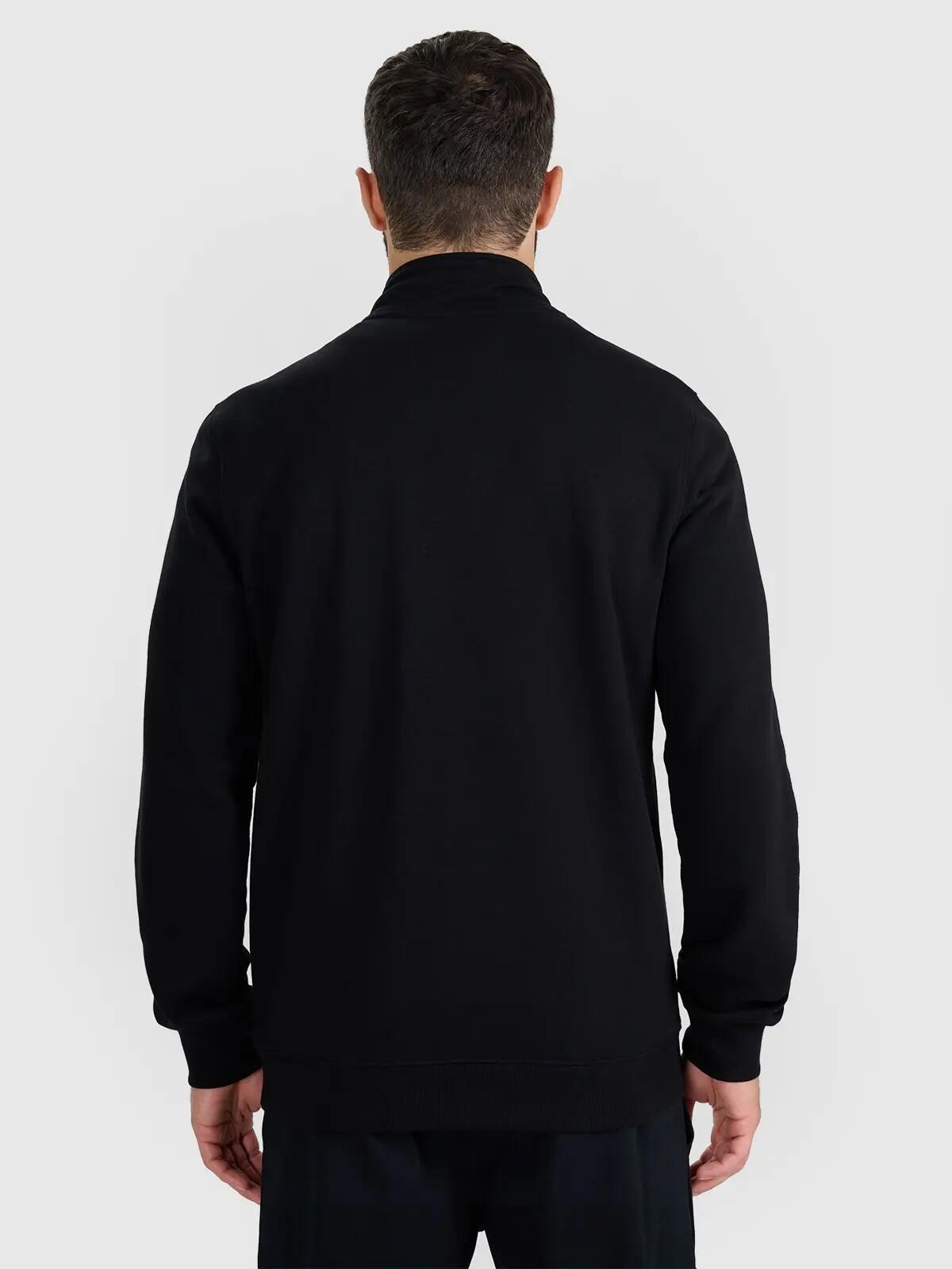 BLUZA MĘSKA 4F Z ZAMKIEM O DŁUGOŚCI 46054 BAWEŁNIANA TSWSM1902  KOLOR CZARNY 6/10