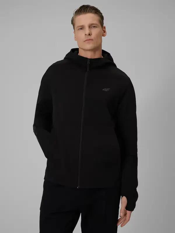 BLUZA MĘSKA 4F DRESOWA ROZPINANA Z KAPTUREM SPORTOWA  KOLOR CZARNY 2/10