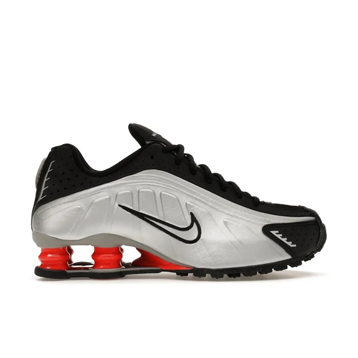 Nike Shox R4 Metallic Silver Black Picante Red (GS) 1/6