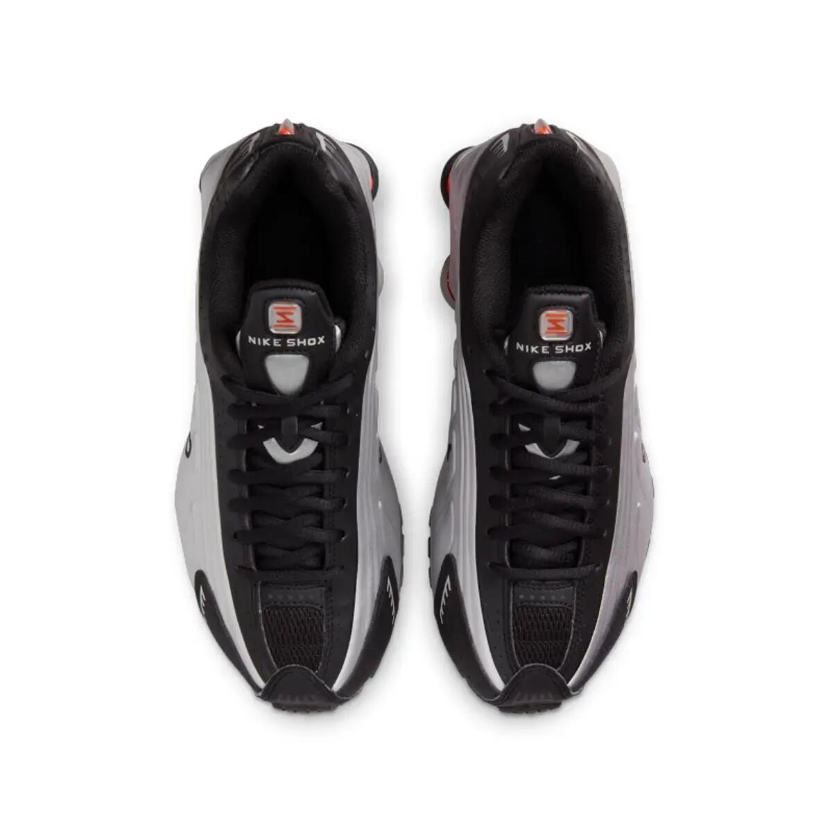 Nike Shox R4 Metallic Silver Black Picante Red (GS) 5/6