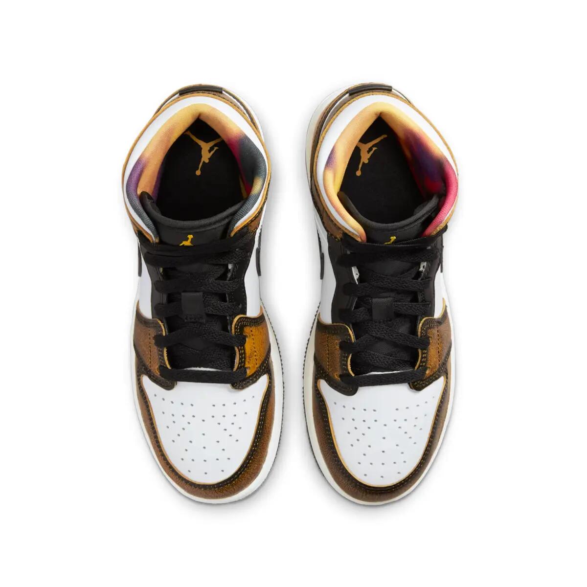 Jordan 1 Mid SE Orange Wear Away (GS) 4/6