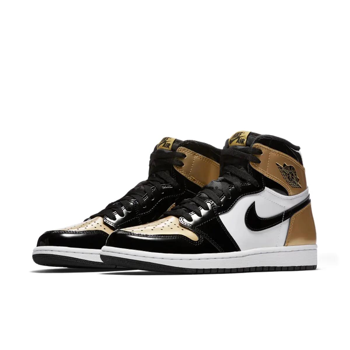 Air Jordan 1 Retro High Patent Gold Toe 5/6