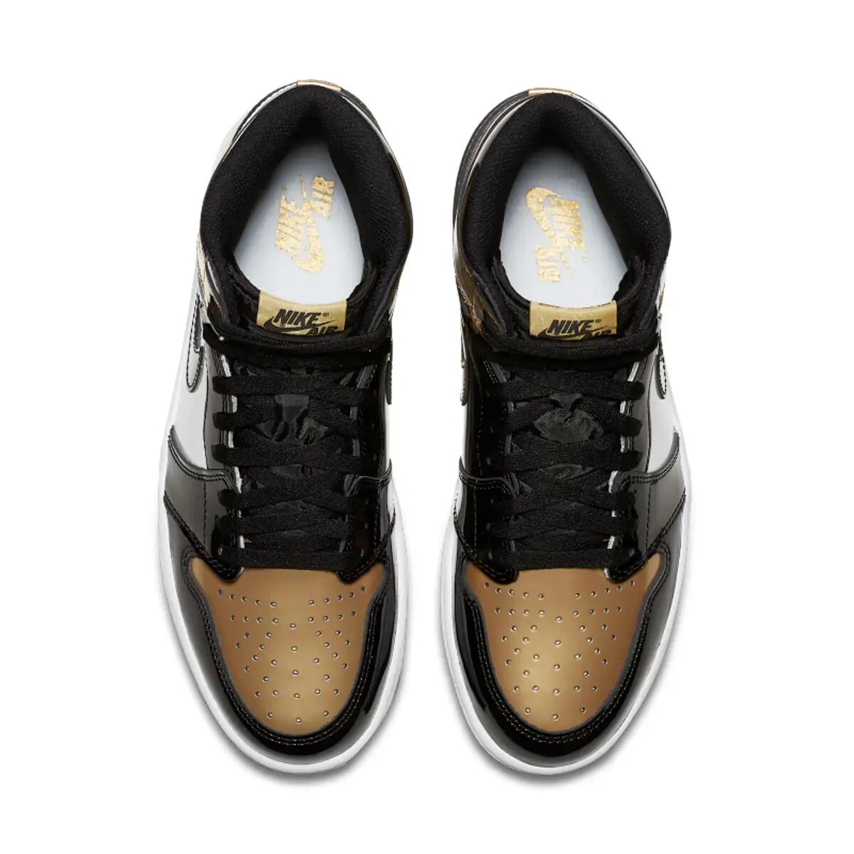 Air Jordan 1 Retro High Patent Gold Toe 4/6