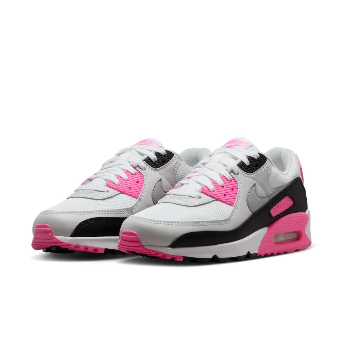 Nike Air Max 90 White Pink Glow Wolf Grey (Women's) 4/6