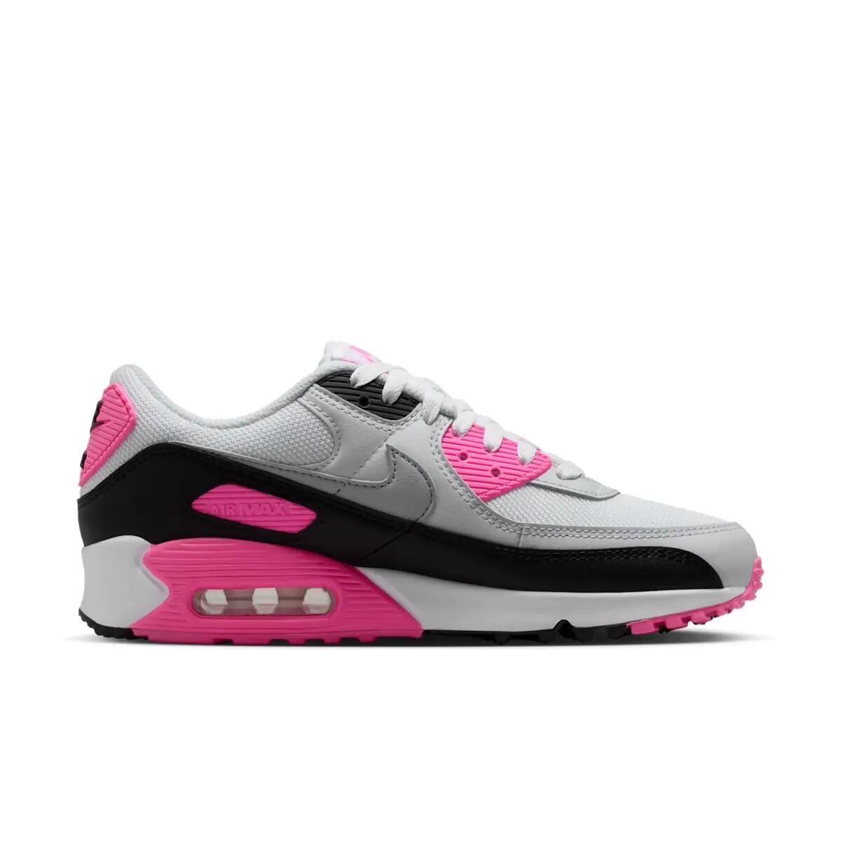 Nike Air Max 90 White Pink Glow Wolf Grey (Women's) 3/6
