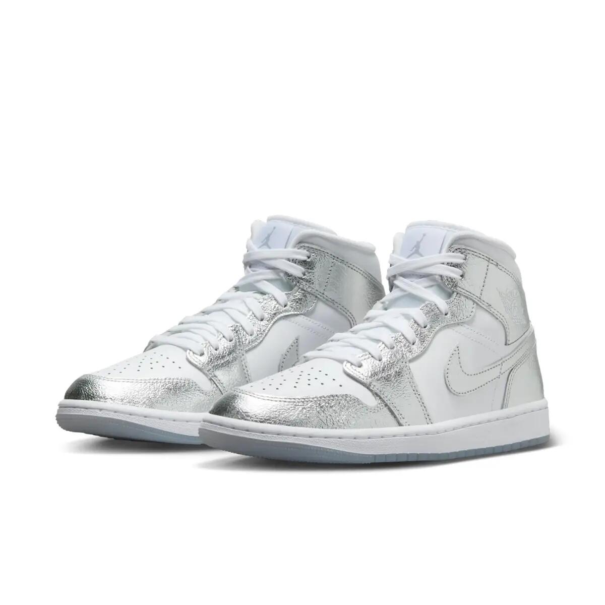 Air Jordan 1 Mid Se Metallic Silver Womens 3/6