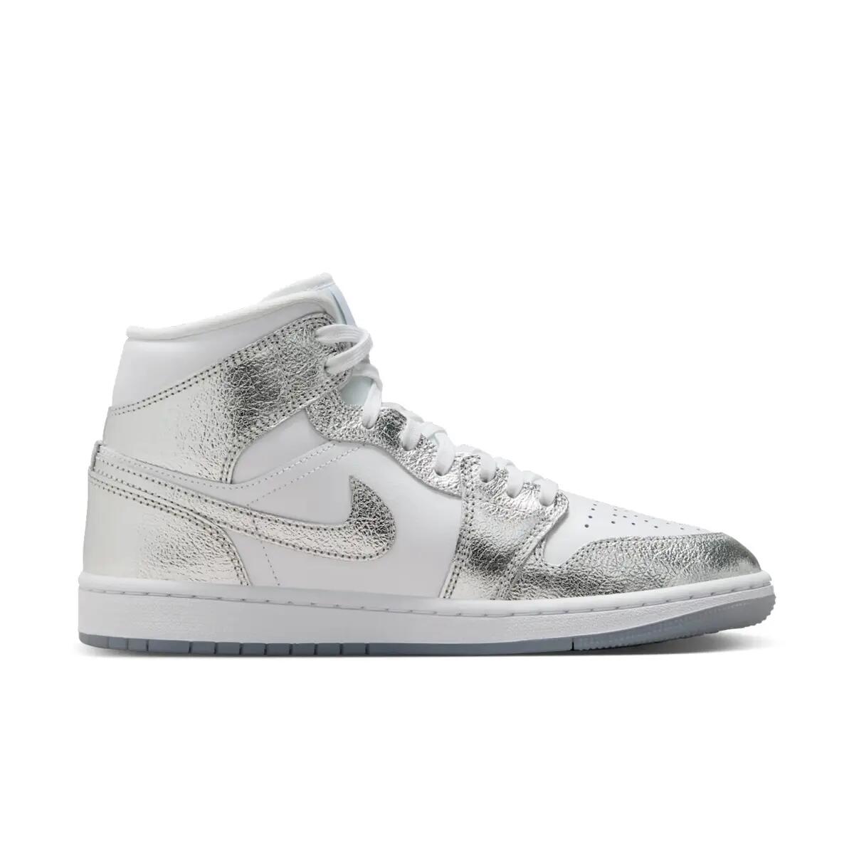 Air Jordan 1 Mid Se Metallic Silver Womens 2/6
